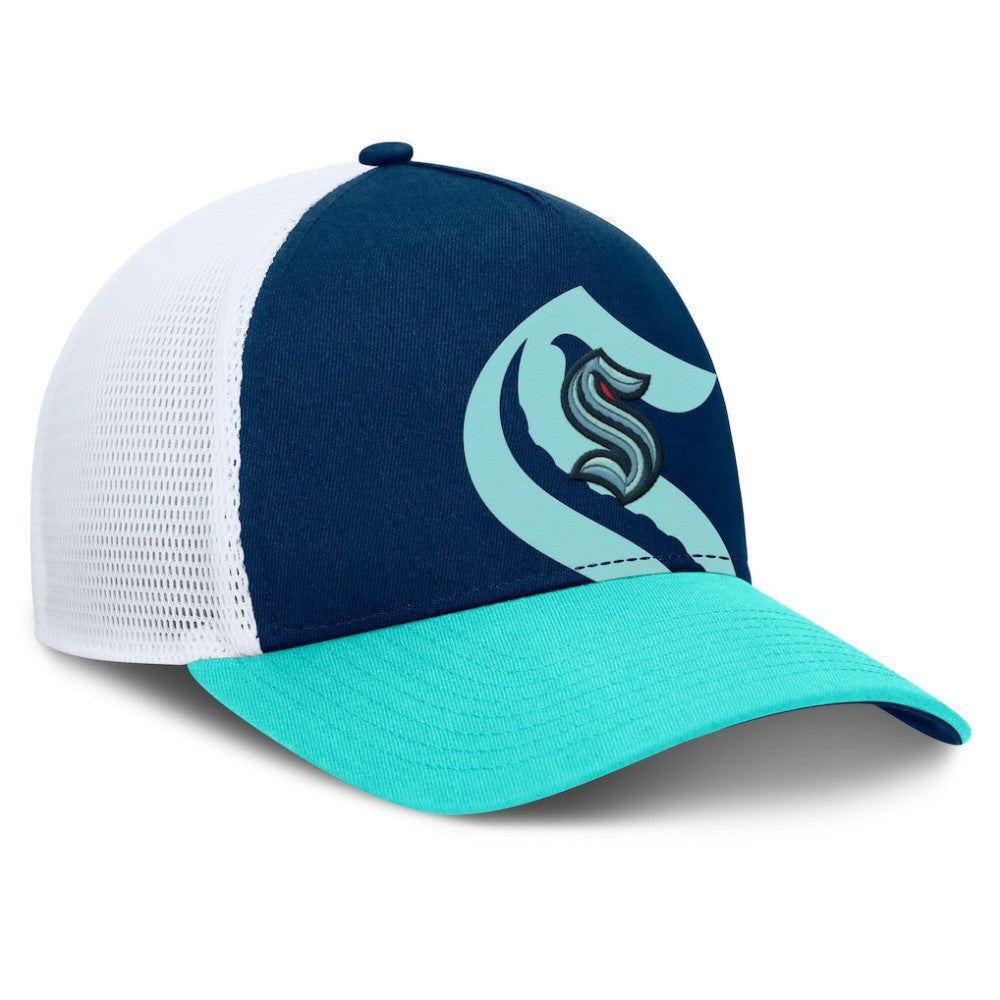 Seattle Kraken Fanatics Authentic Pro A-Frame Rink Adjustable Hat - Deep Sea Blue/Light Blue - NHL 200897601