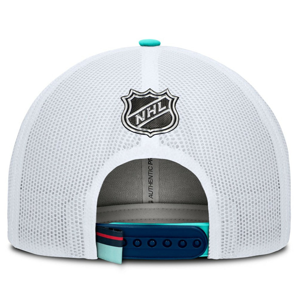 Seattle Kraken Fanatics Authentic Pro Rink Trucker Hat - Deep Sea Blue/White - NHL 200897647