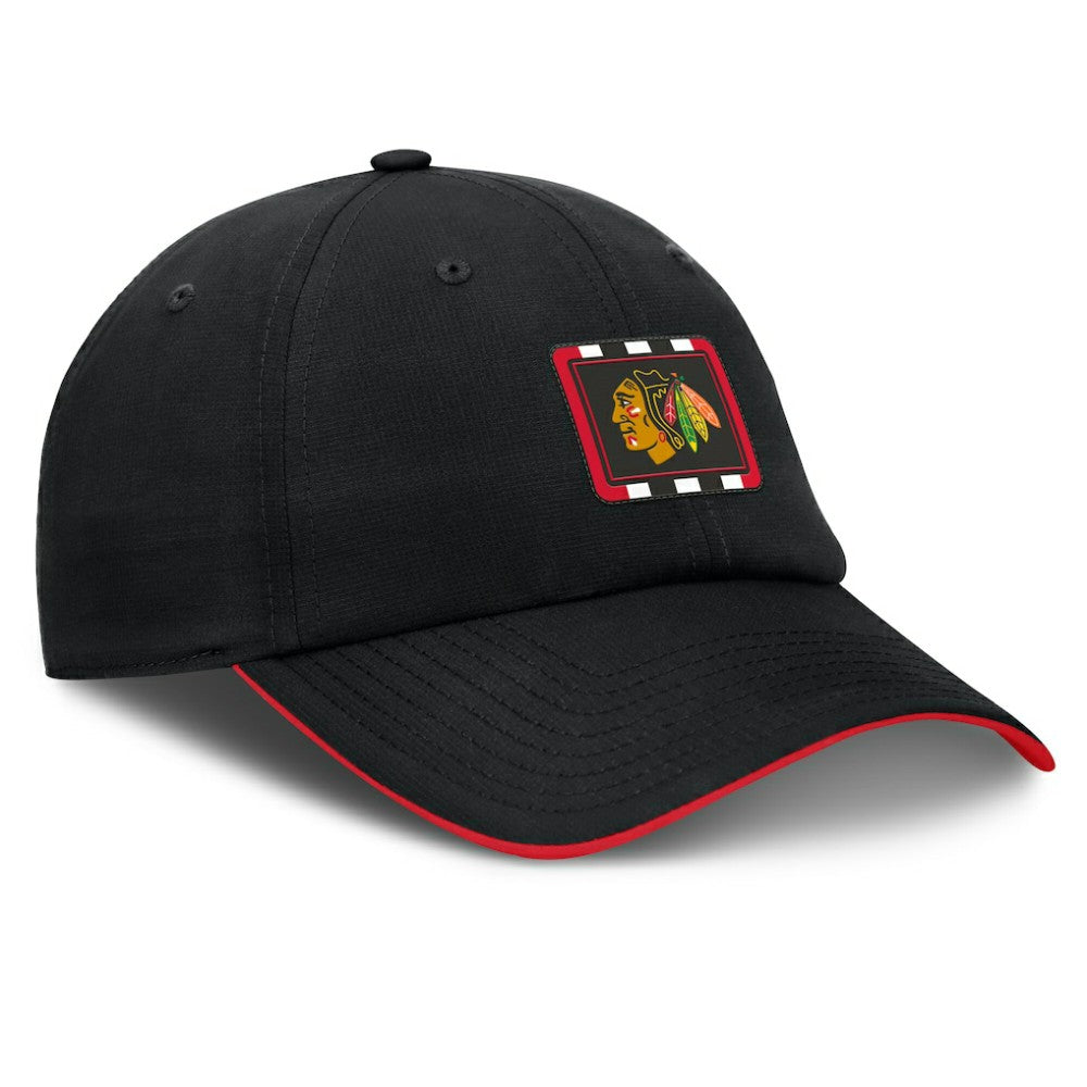 Chicago Blackhawks Fanatics Authentic Pro Ripstop Adjustable Hat - Black/Red - NHL 200897695