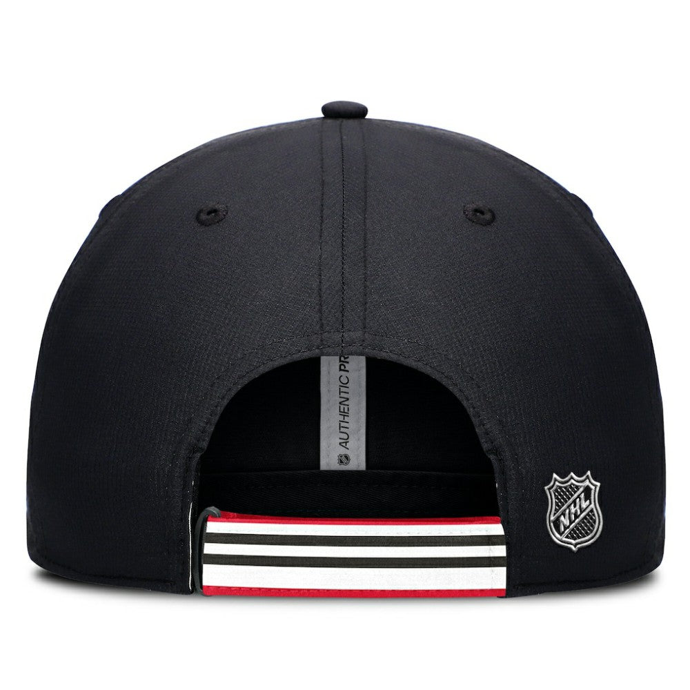 Chicago Blackhawks Fanatics Authentic Pro Ripstop Adjustable Hat - Black/Red - NHL 200897695