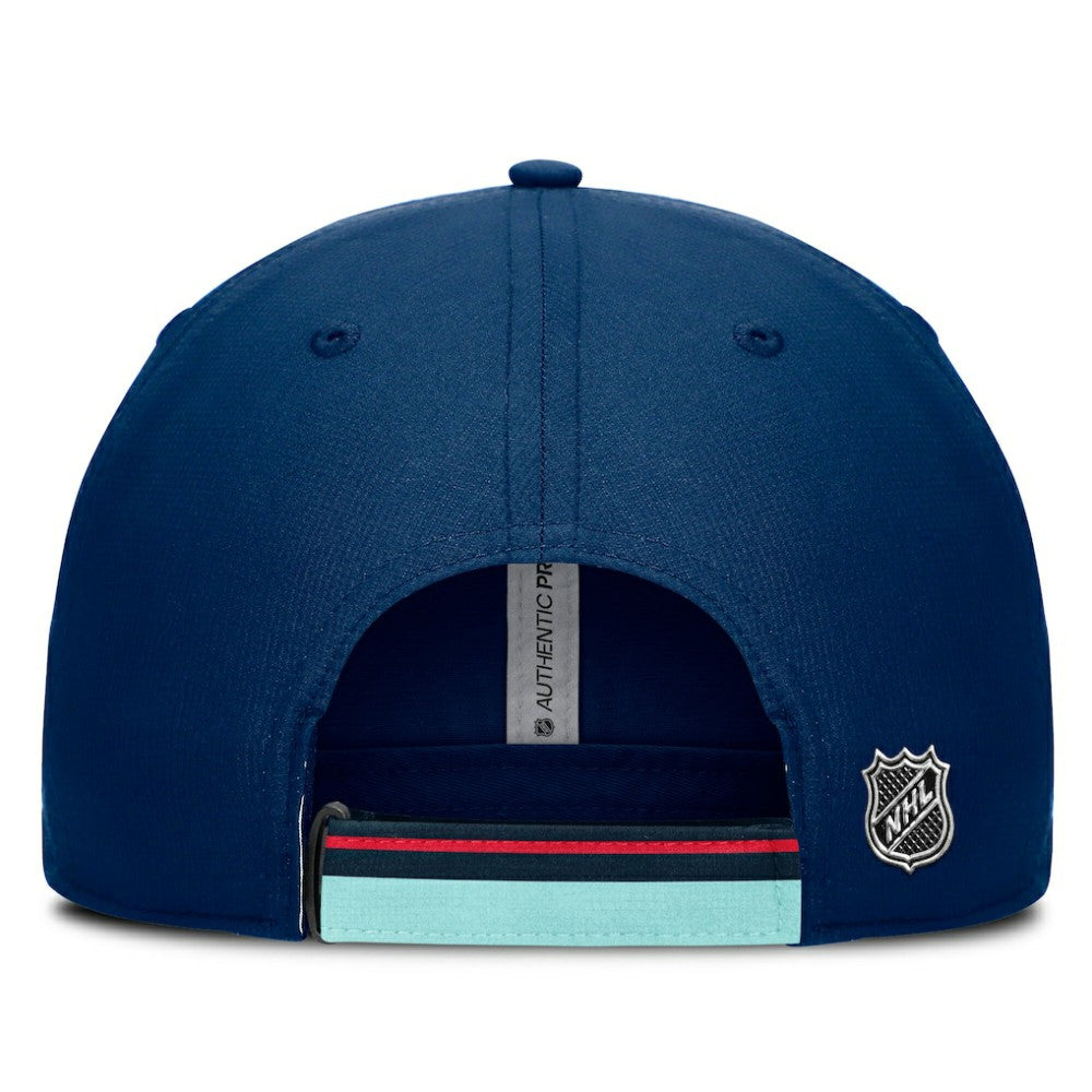 Seattle Kraken Fanatics Authentic Pro Ripstop Adjustable Hat - Deep Sea Blue/Light Blue - NHL 200897718