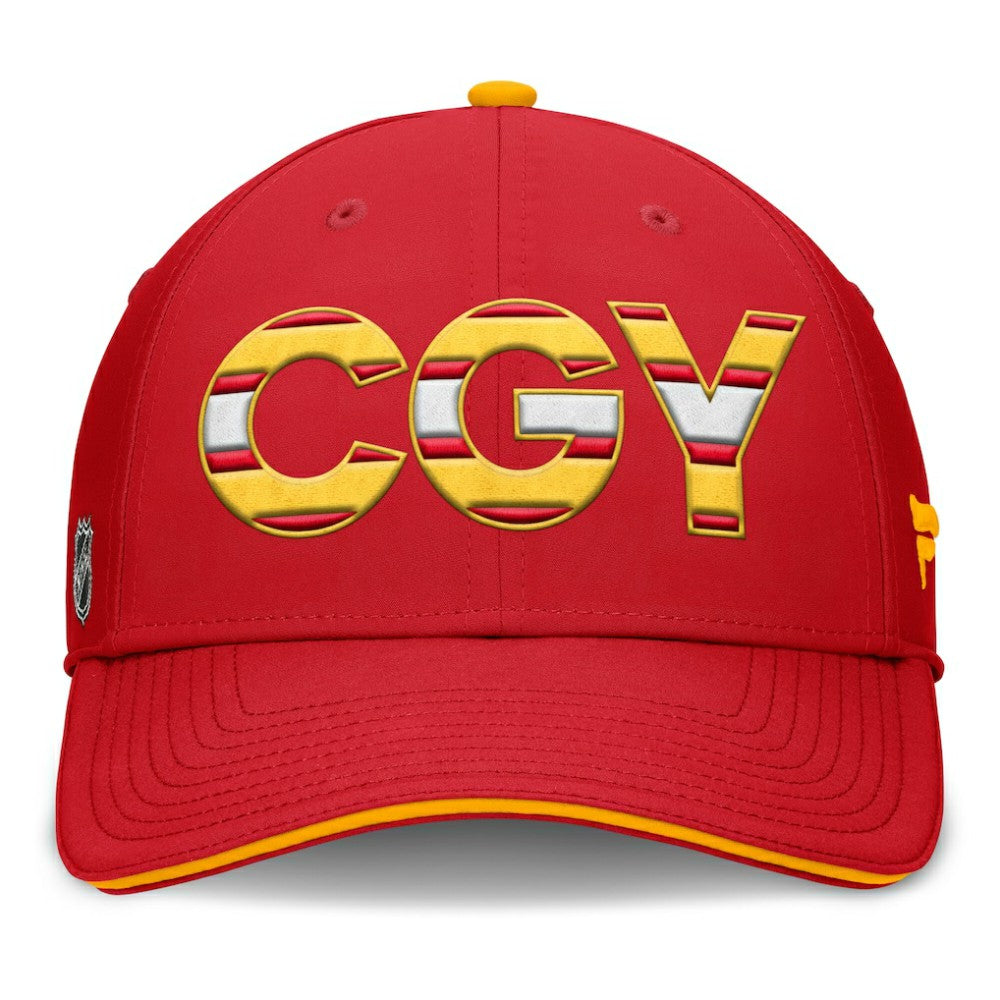 Calgary Flames Fanatics Authentic Pro Rink Team Code Flex Hat - Red/Gold - NHL 200897737