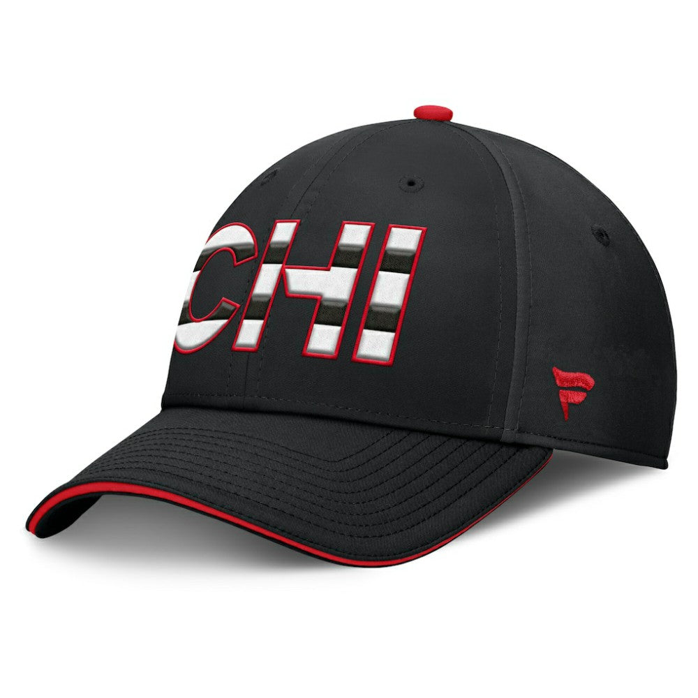 Chicago Blackhawks Fanatics Authentic Pro Rink Team Code Flex Hat - Black/Red - NHL 200897739
