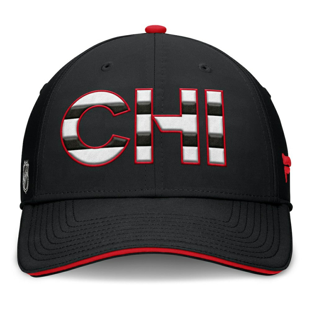 Chicago Blackhawks Fanatics Authentic Pro Rink Team Code Flex Hat - Black/Red - NHL 200897739