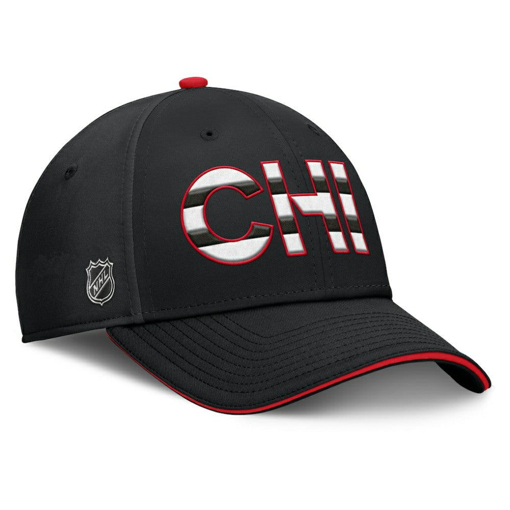 Chicago Blackhawks Fanatics Authentic Pro Rink Team Code Flex Hat - Black/Red - NHL 200897739