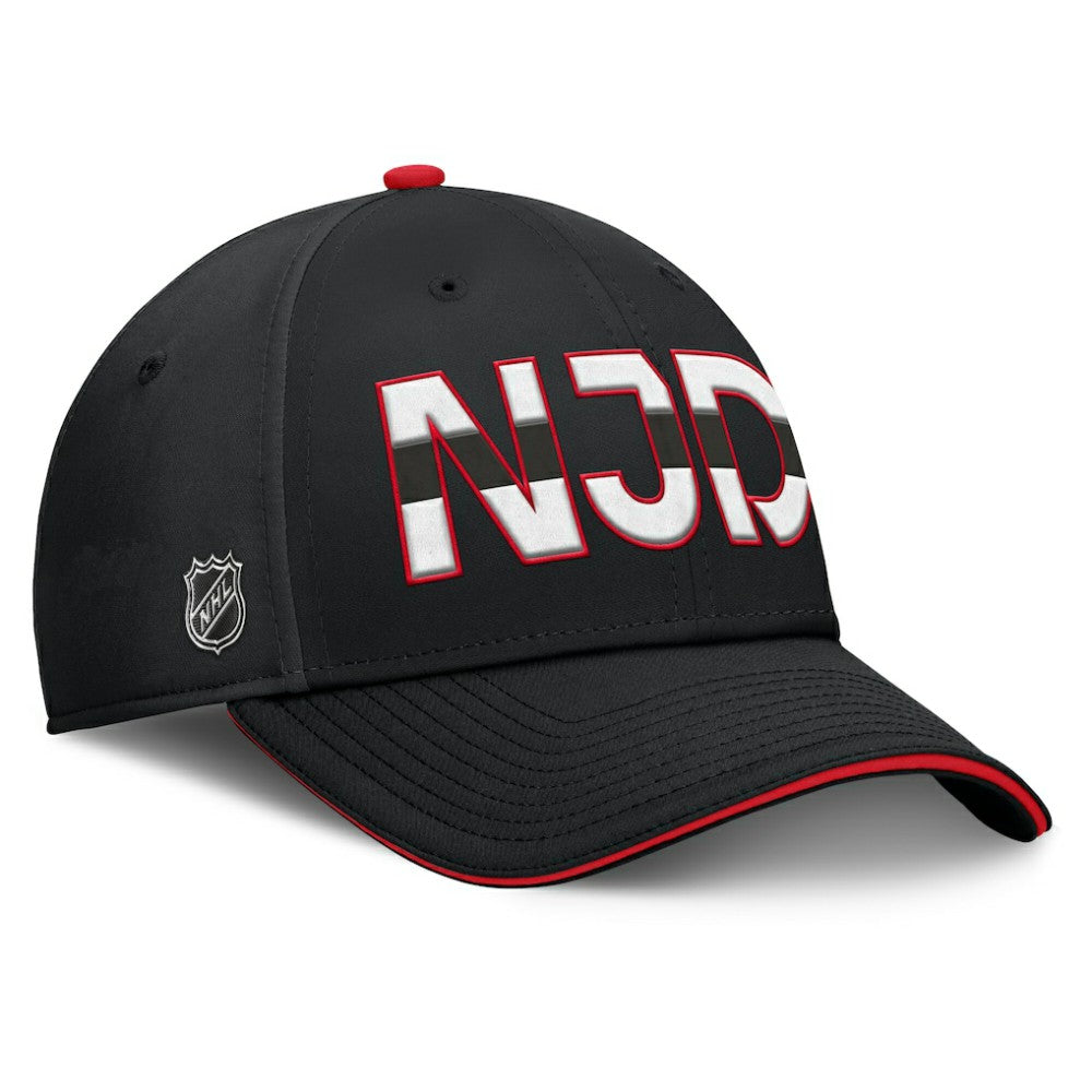 New Jersey Devils Fanatics Authentic Pro Rink Team Code Flex Hat - Black/Red - NHL 200897751