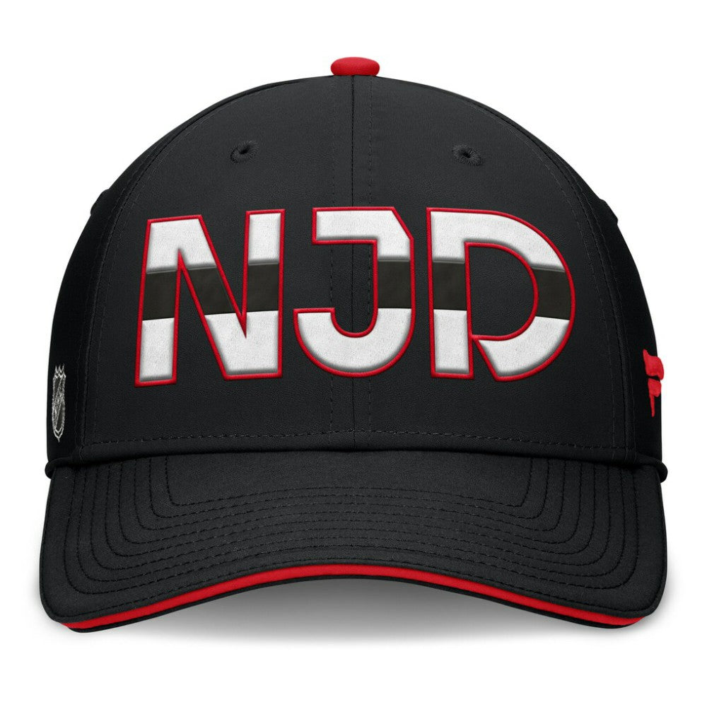 New Jersey Devils Fanatics Authentic Pro Rink Team Code Flex Hat - Black/Red - NHL 200897751