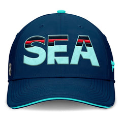 Seattle Kraken Fanatics Authentic Pro Rink Team Code Flex Hat - Deep Sea Blue/Light Blue - NHL 200897759