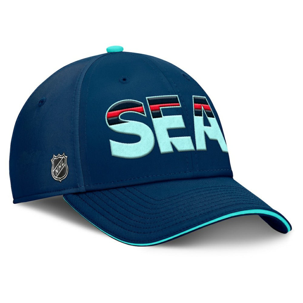 Seattle Kraken Fanatics Authentic Pro Rink Team Code Flex Hat - Deep Sea Blue/Light Blue - NHL 200897759