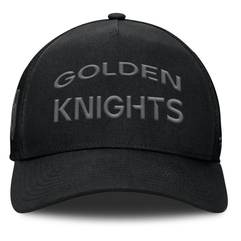 Vegas Golden Knights Fanatics Authentic Pro Road Stack Text A-Frame Adjustable Hat - Black - NHL 200897824
