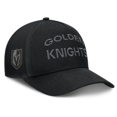 Vegas Golden Knights Fanatics Authentic Pro Road Stack Text A-Frame Adjustable Hat - Black - NHL 200897824