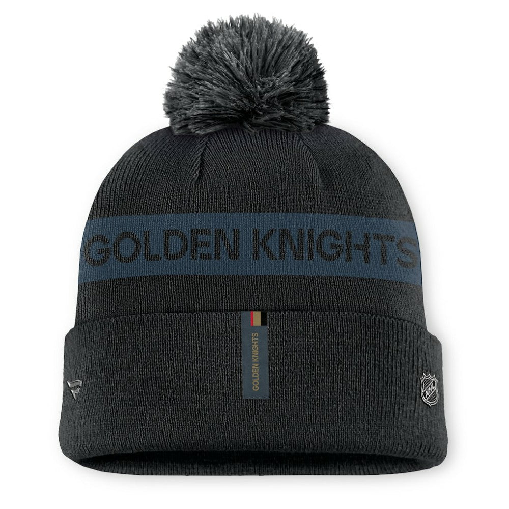 Vegas Golden Knights Fanatics Women's Authentic Pro Rink Cuffed Knit Hat with Pom - Black/ - NHL 200897940
