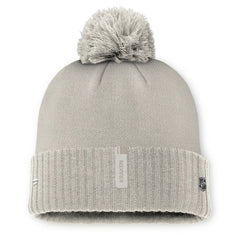 Seattle Kraken Fanatics Women's Authentic Pro Road Cuffed Knit Hat with Pom - Tan - NHL 200897989