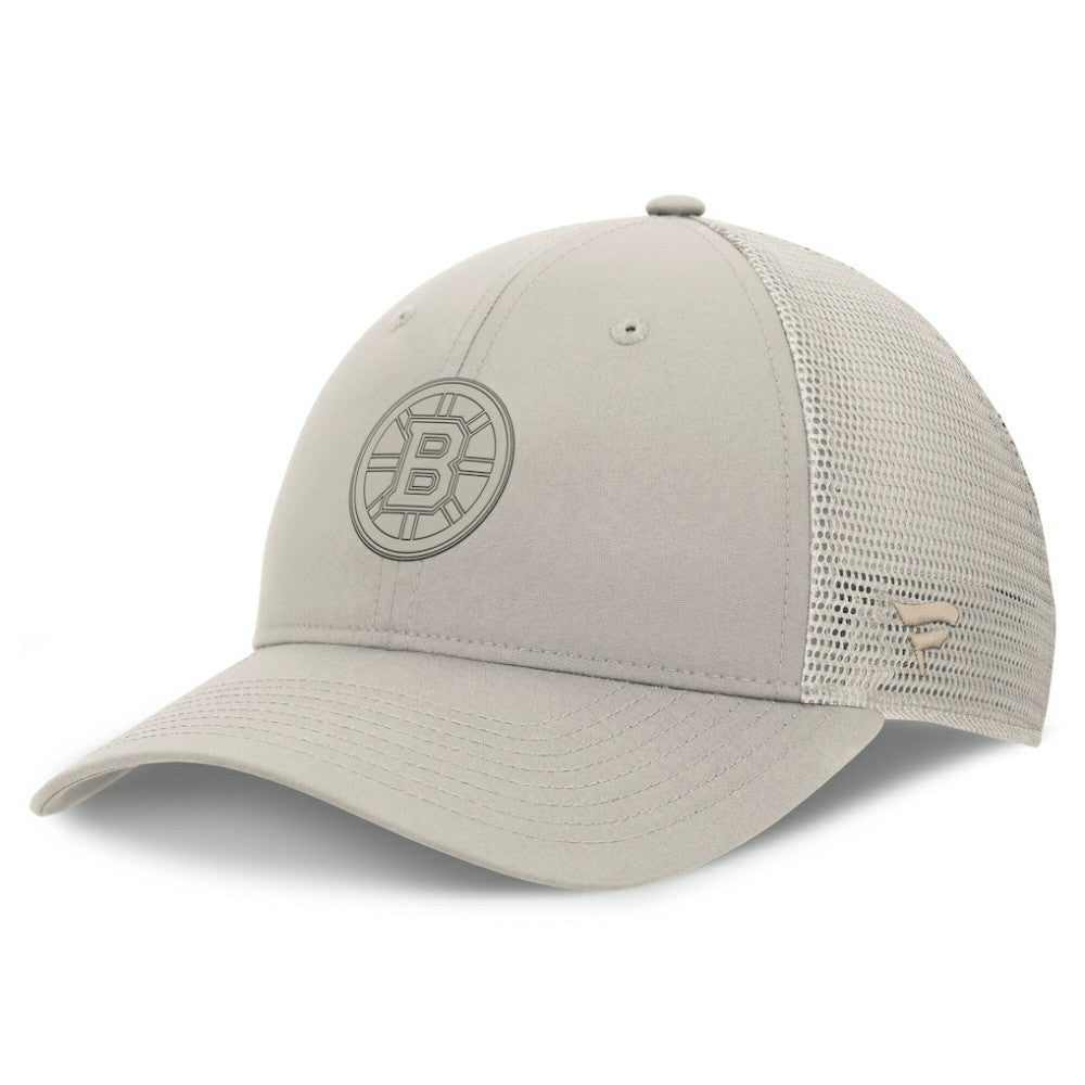Boston Bruins Fanatics Women's Authentic Pro Road Trucker Adjustable Hat - Tan - NHL 200897996