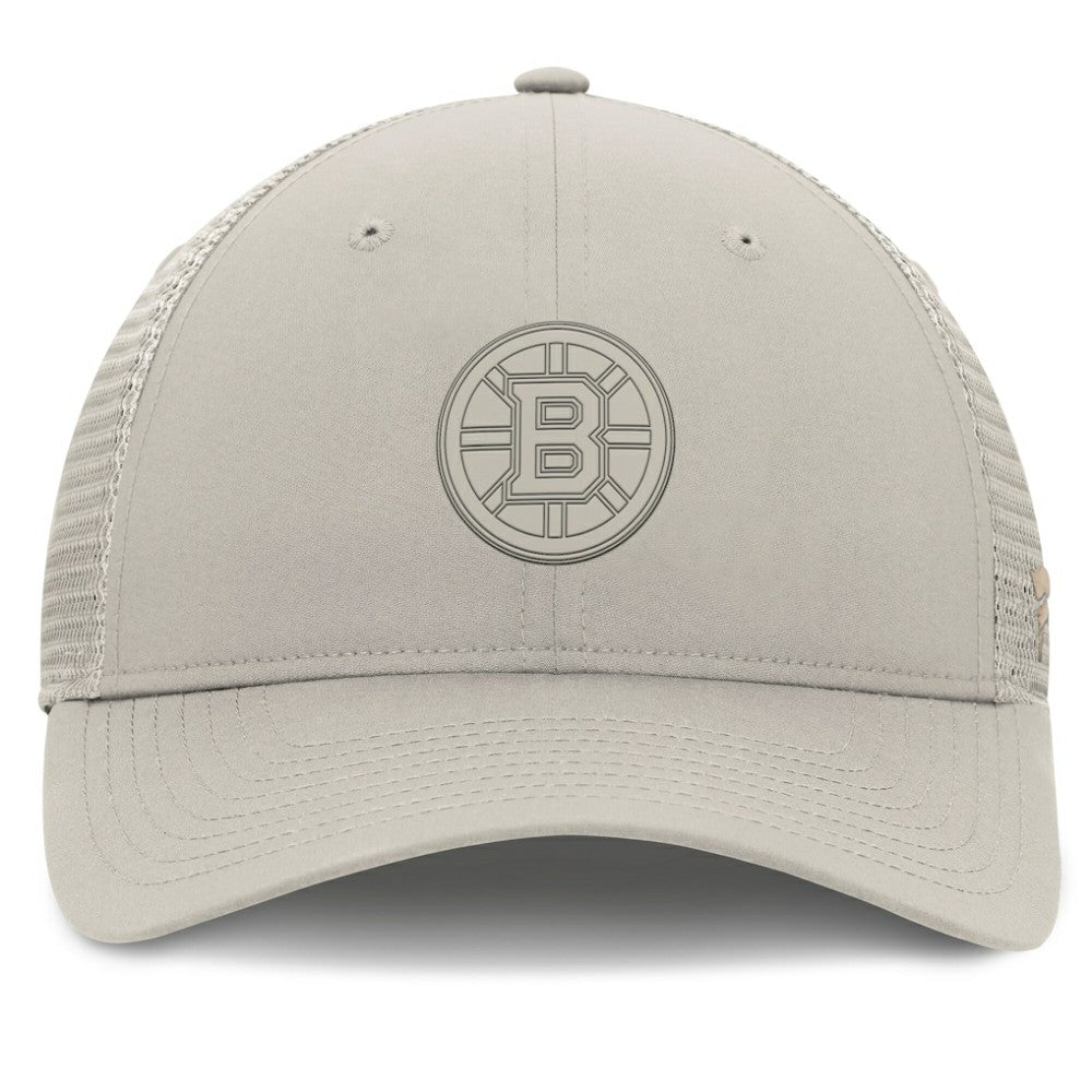 Boston Bruins Fanatics Women's Authentic Pro Road Trucker Adjustable Hat - Tan - NHL 200897996