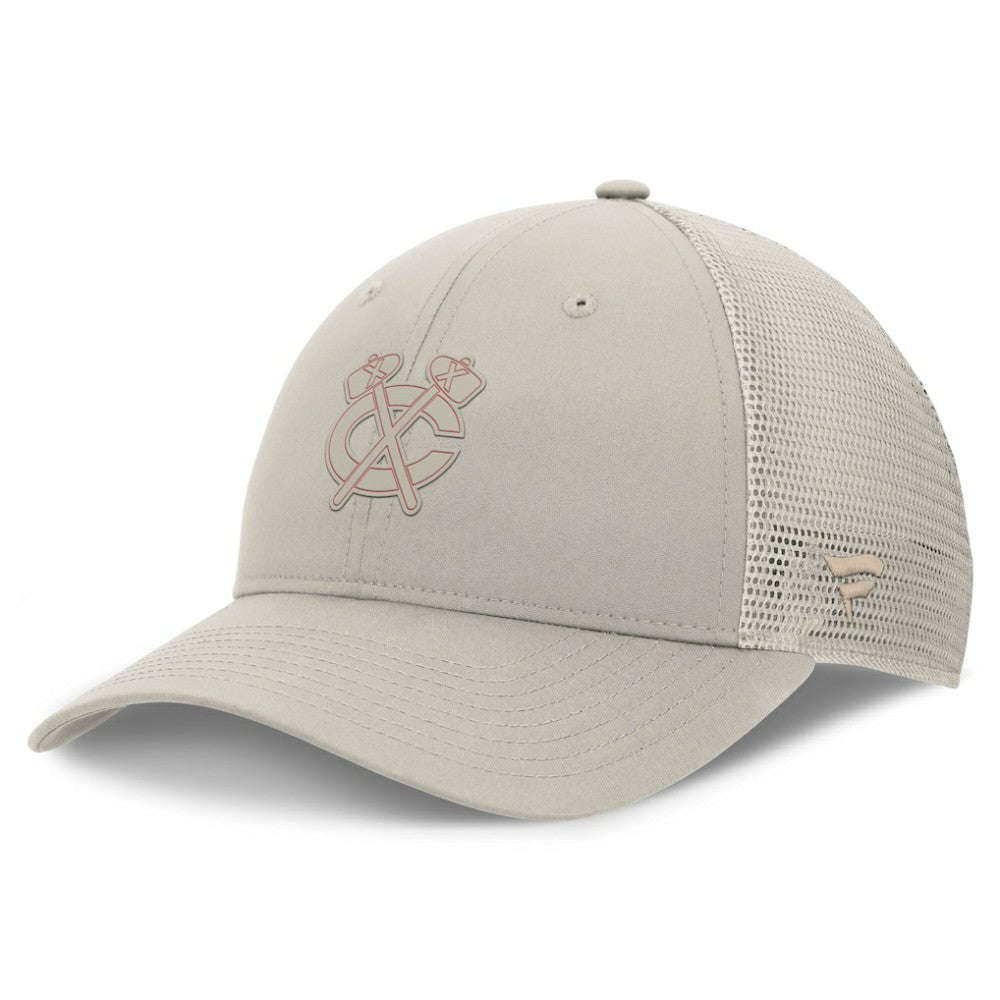 Chicago Blackhawks Fanatics Women's Authentic Pro Road Trucker Adjustable Hat - Tan - NHL 200897999