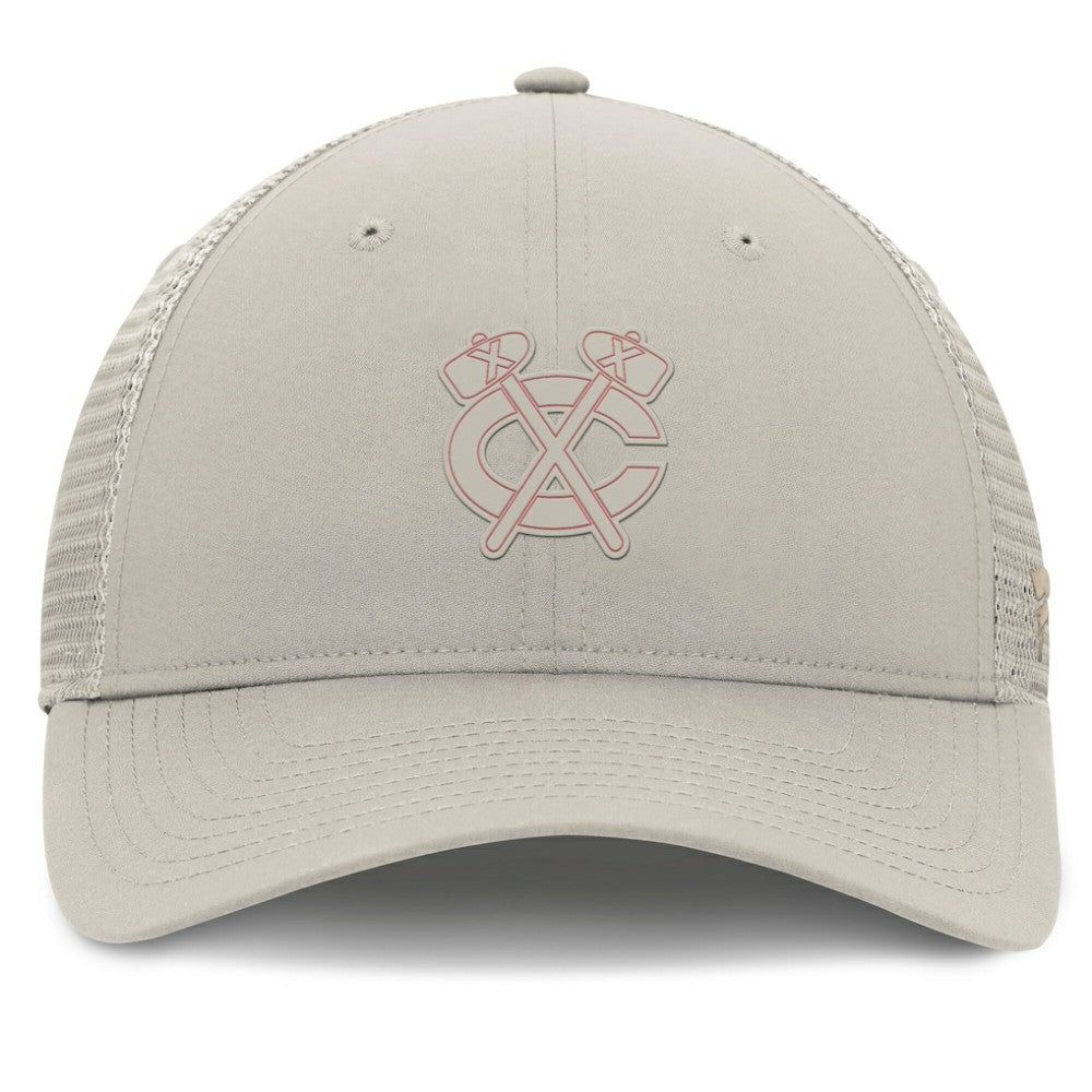 Chicago Blackhawks Fanatics Women's Authentic Pro Road Trucker Adjustable Hat - Tan - NHL 200897999