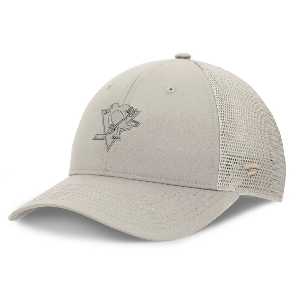 Pittsburgh Penguins Fanatics Women's Authentic Pro Road Trucker Adjustable Hat - Tan - NHL 200898008