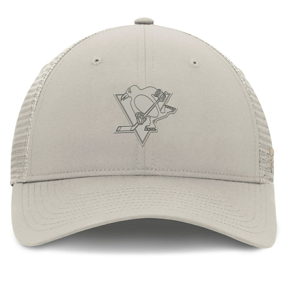 Pittsburgh Penguins Fanatics Women's Authentic Pro Road Trucker Adjustable Hat - Tan - NHL 200898008