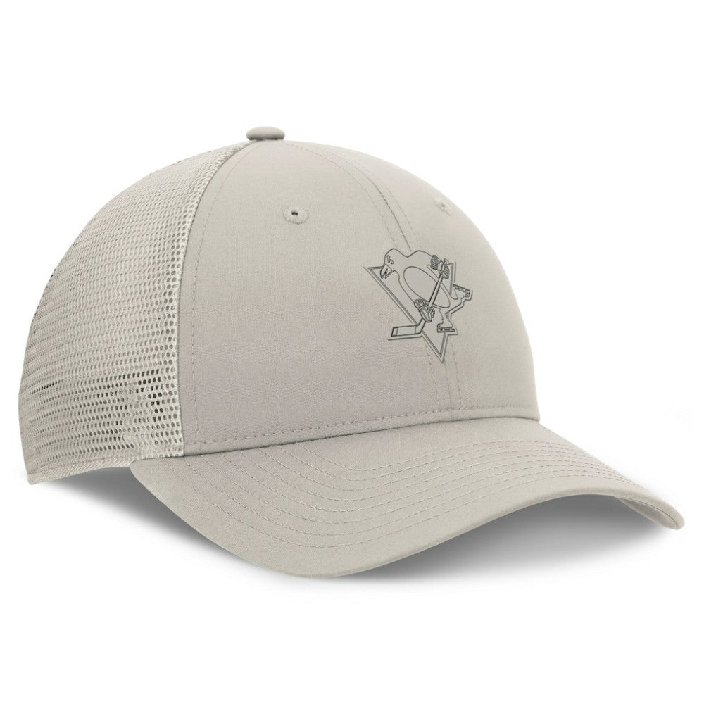 Pittsburgh Penguins Fanatics Women's Authentic Pro Road Trucker Adjustable Hat - Tan - NHL 200898008