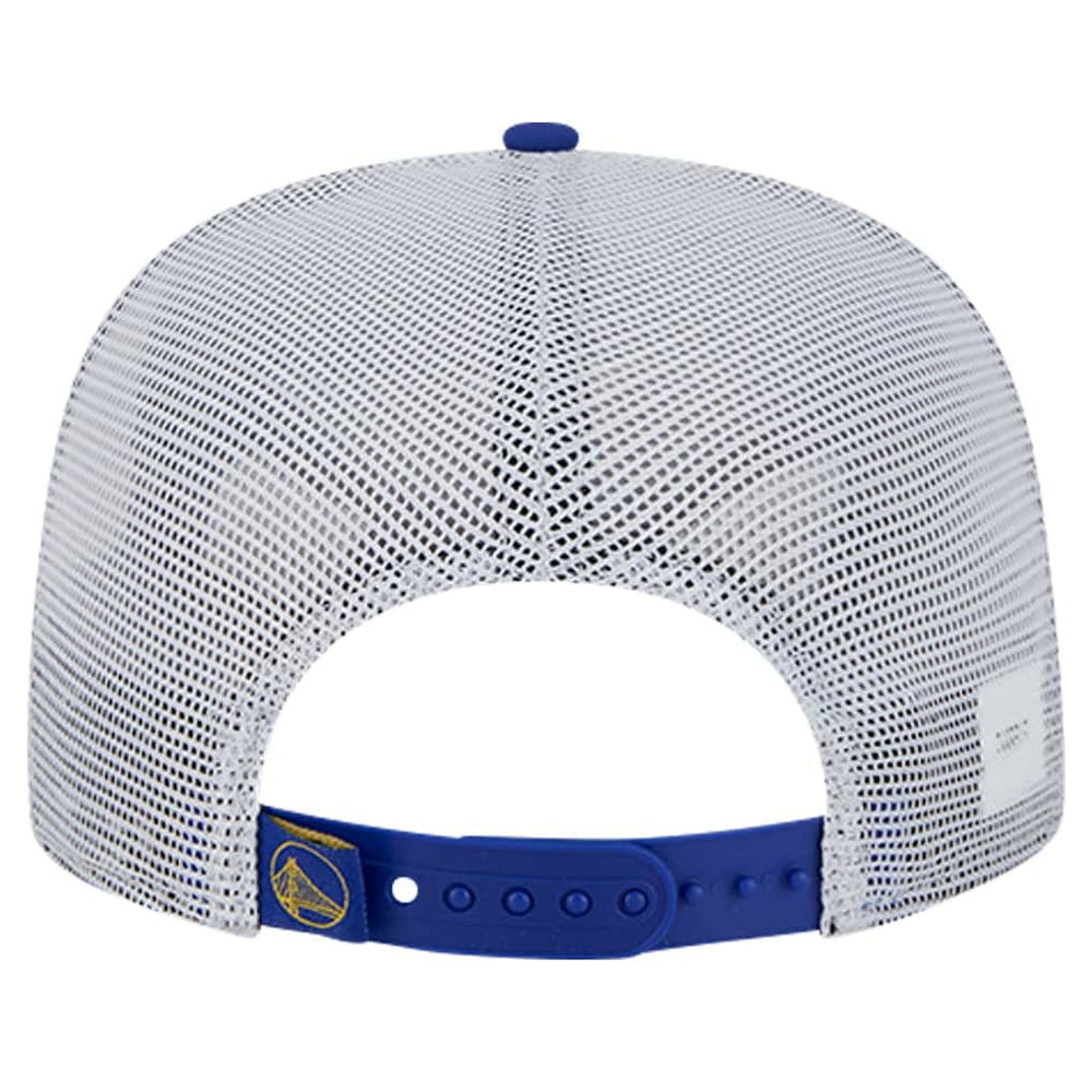 Golden State Warriors Puff Print Team Code A-Frame 9FIFTY Trucker Snapback Hat for sale Royal | New Era discount