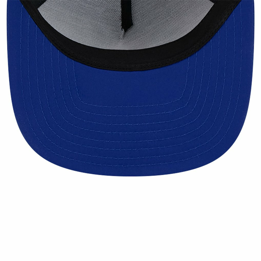 Golden State Warriors Puff Print Team Code A-Frame 9FIFTY Trucker Snapback Hat for sale Royal | New Era discount
