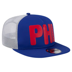 Philadelphia 76ers Puff Print Team Code A-Frame 9FIFTY Trucker Snapback Hat Royal | New Era outlet