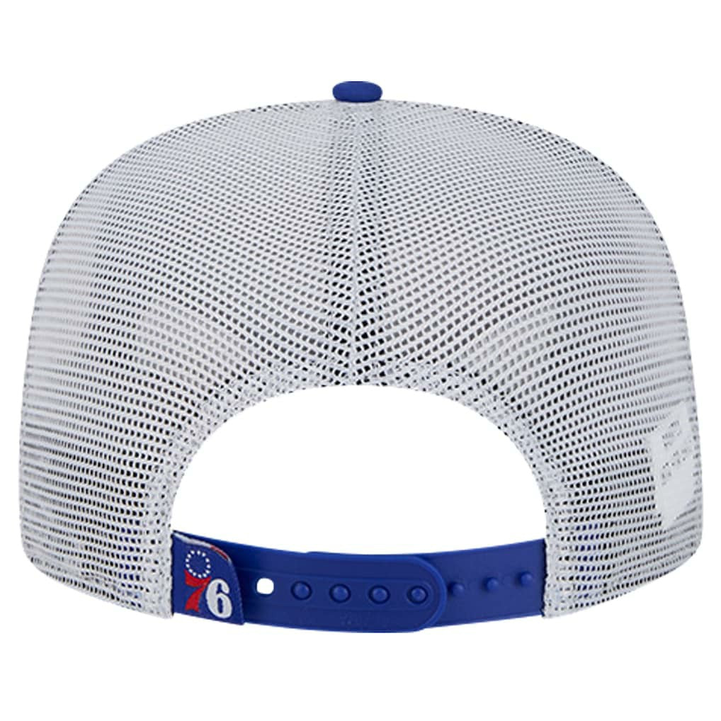 Philadelphia 76ers Puff Print Team Code A-Frame 9FIFTY Trucker Snapback Hat Royal | New Era outlet