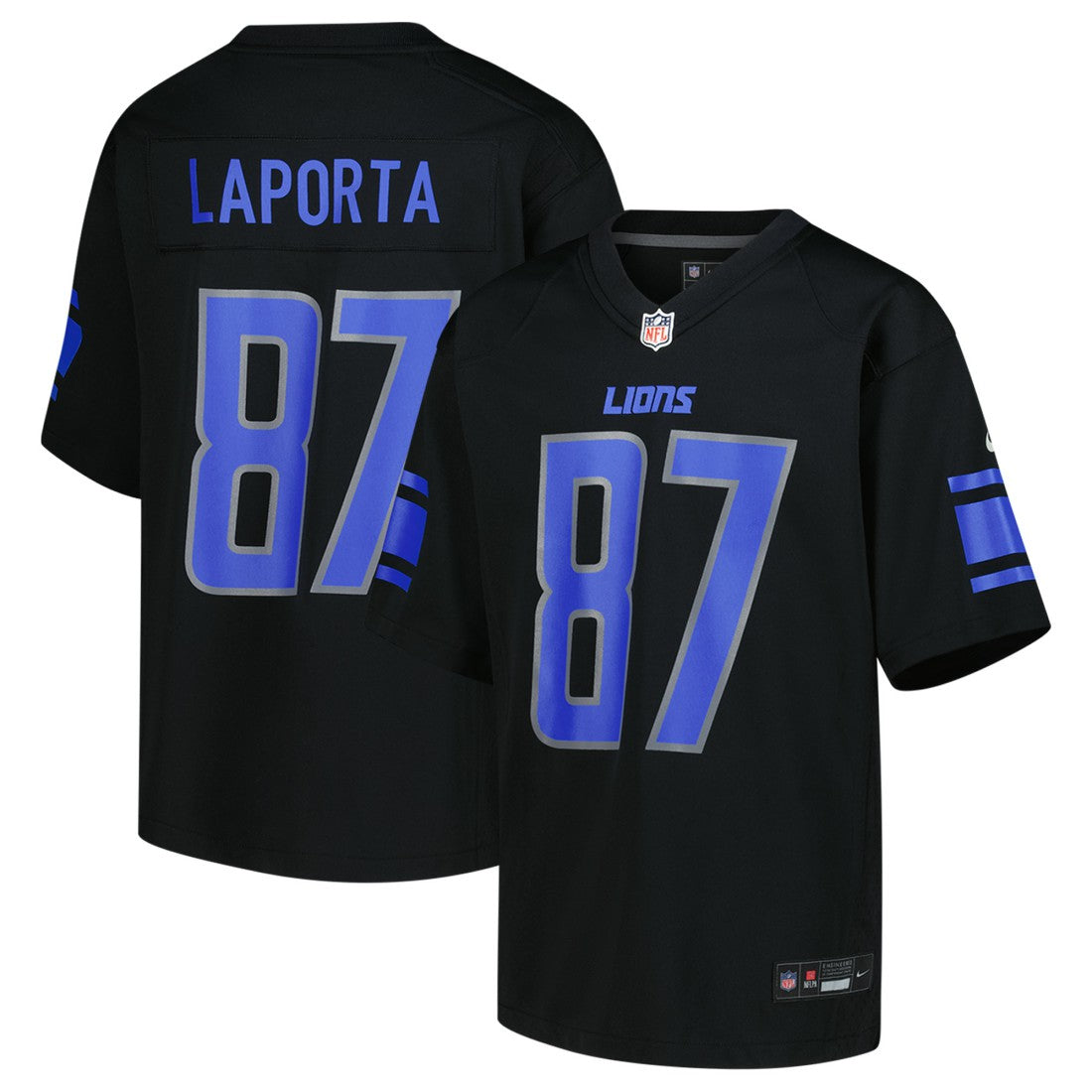 Nike Sam LaPorta Detroit Lions Youth Game Jersey Black