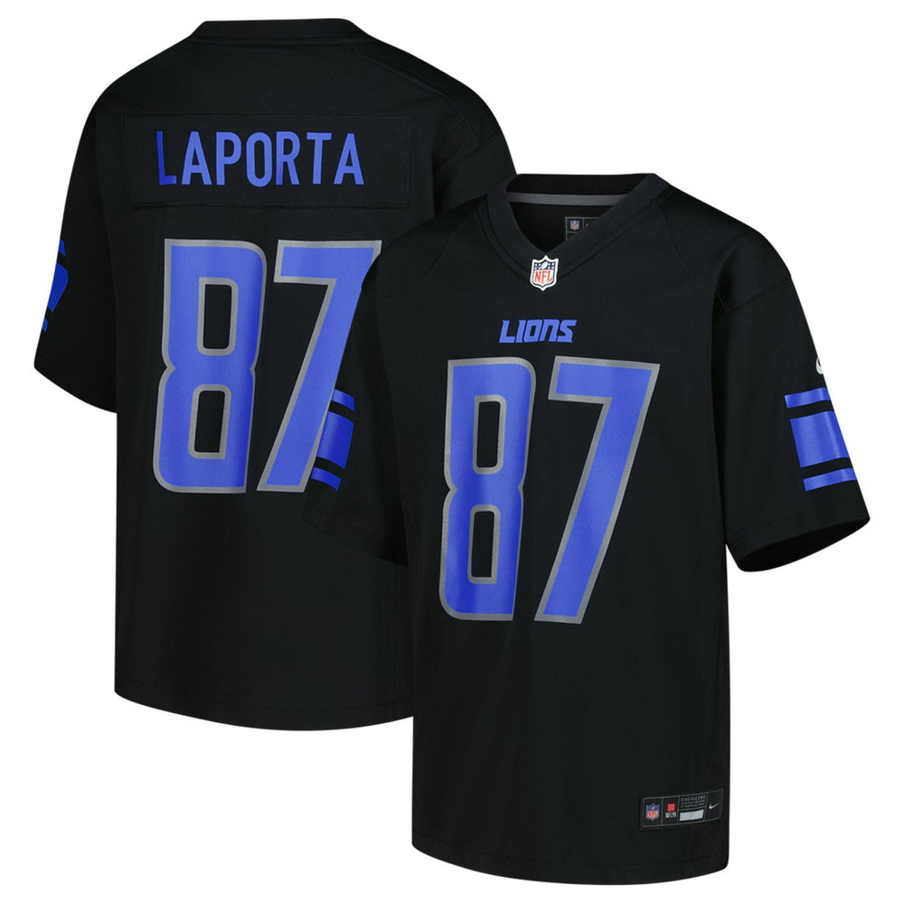 Nike Sam LaPorta Detroit Lions Youth Game Jersey Black