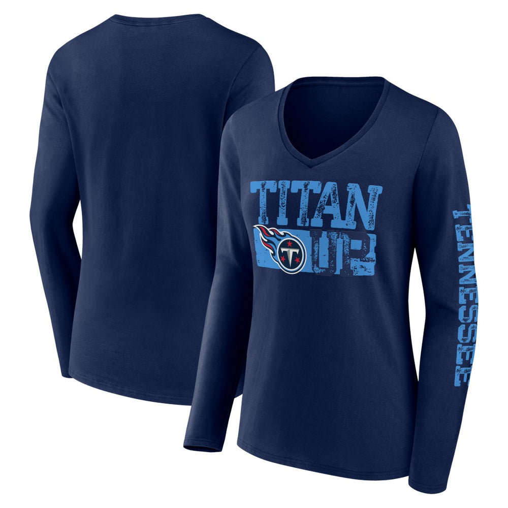 Fanatics Tennessee Titans Hometown Sweep Long Sleeve V-Neck T-Shirt Navy