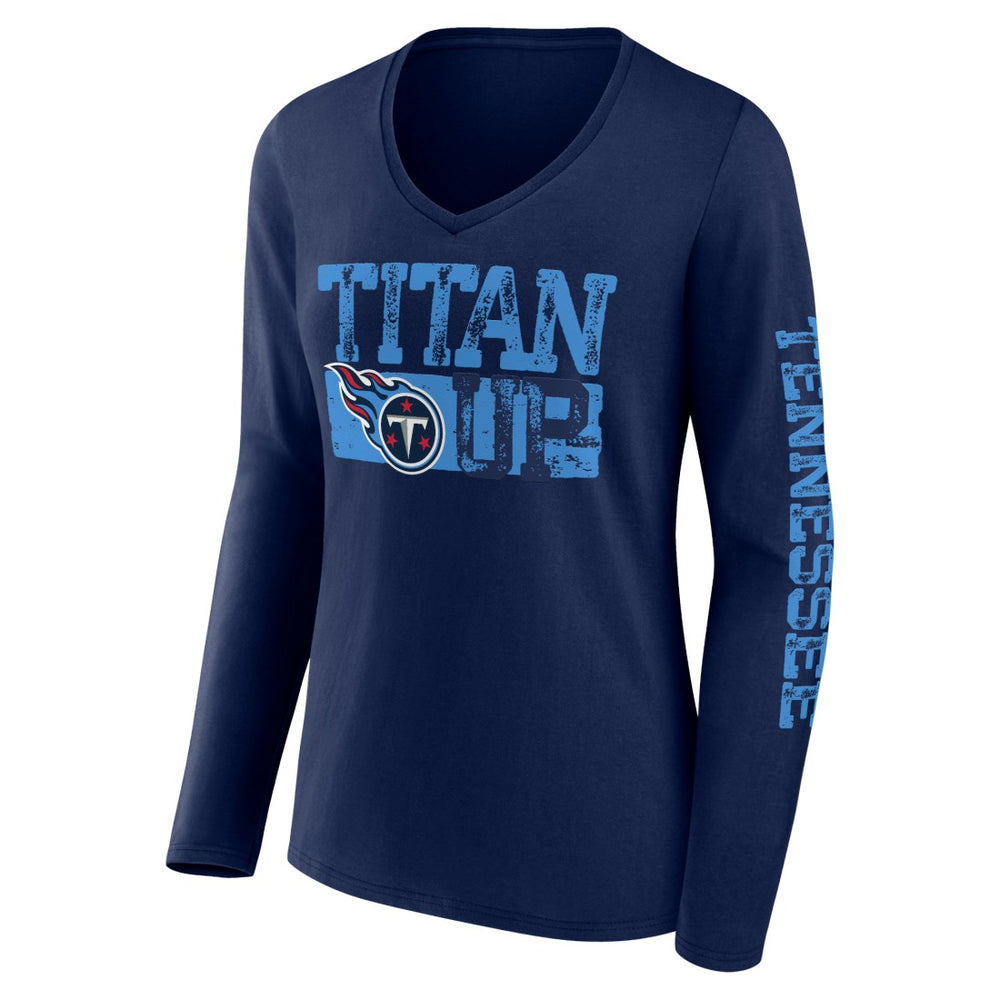 Fanatics Tennessee Titans Hometown Sweep Long Sleeve V-Neck T-Shirt Navy