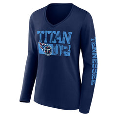 Fanatics Tennessee Titans Hometown Sweep Long Sleeve V-Neck T-Shirt Navy
