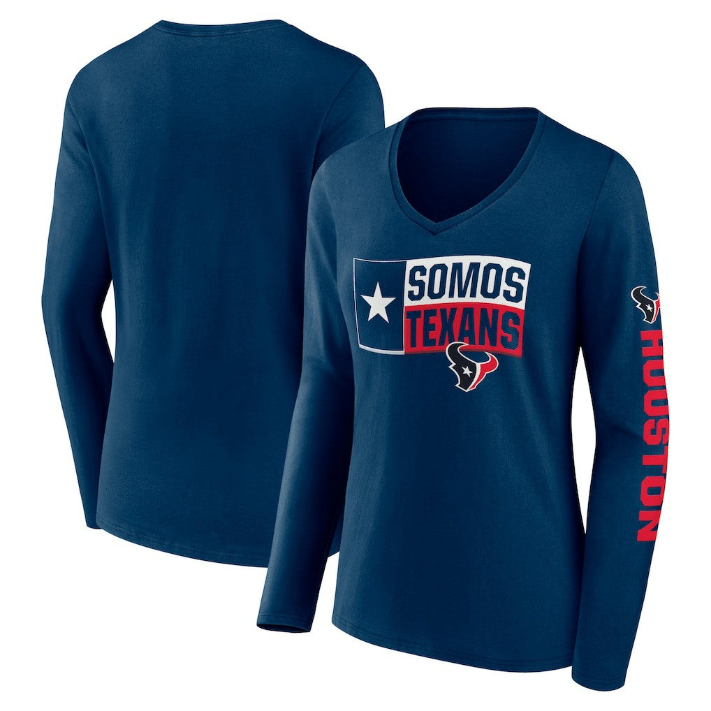 Fanatics Houston Texans Hometown Sweep Long Sleeve V-Neck T-Shirt Navy