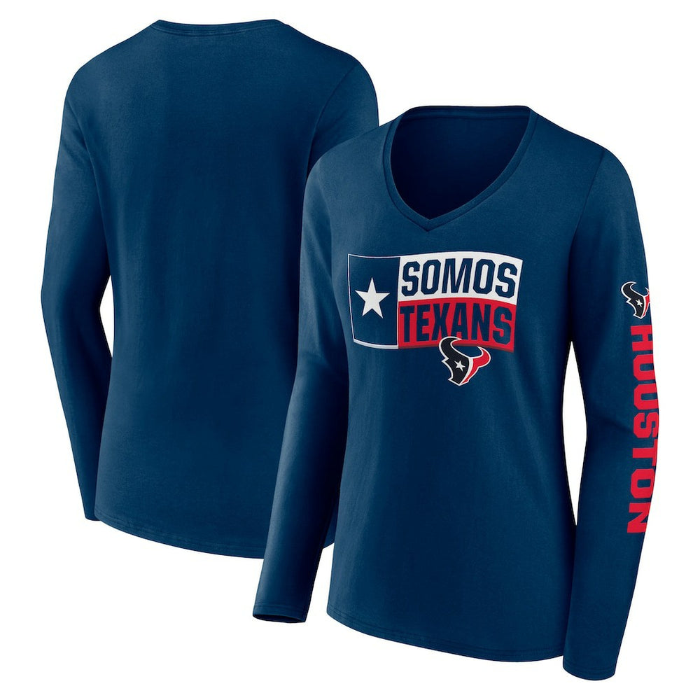 Fanatics Houston Texans Hometown Sweep Long Sleeve V-Neck T-Shirt Navy