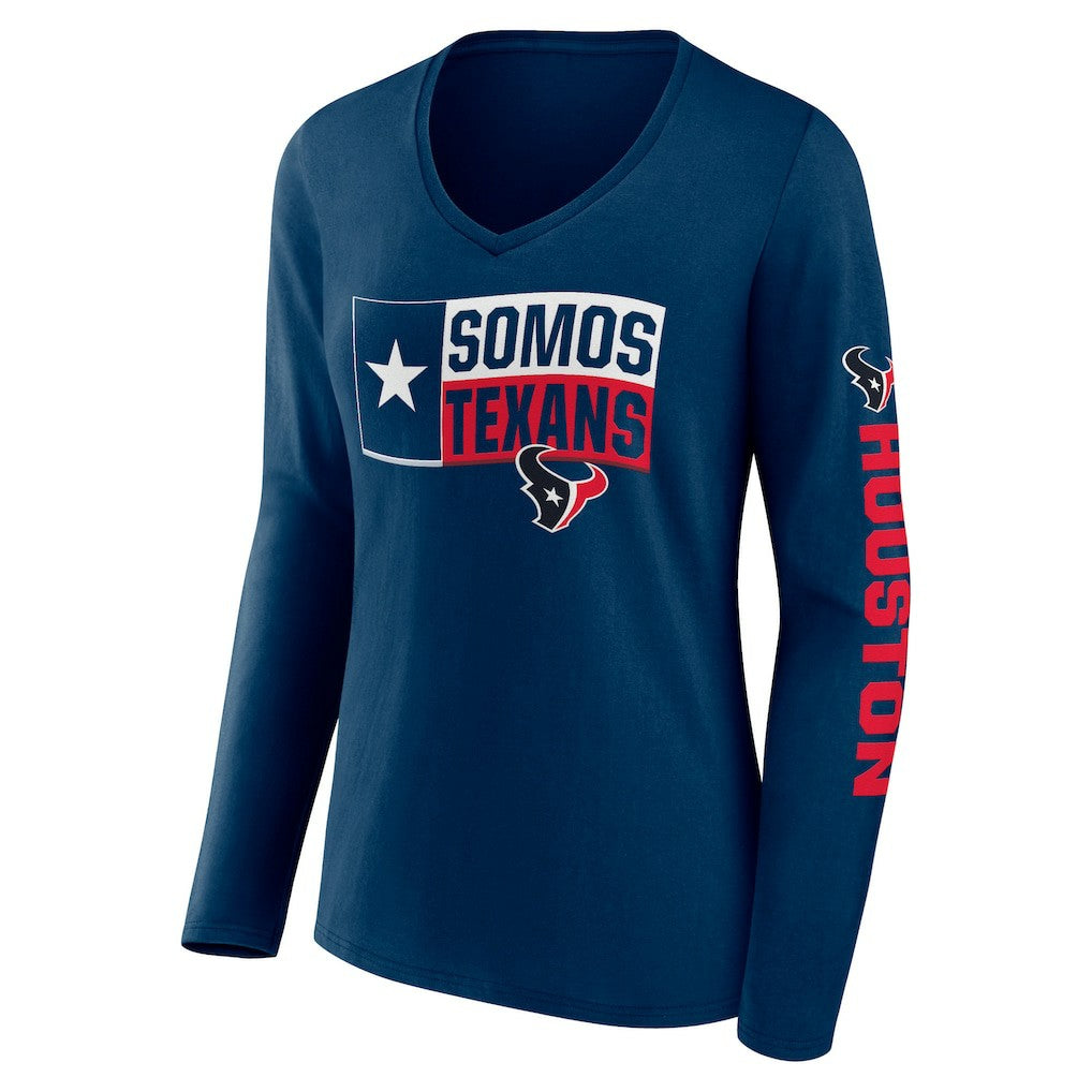Fanatics Houston Texans Hometown Sweep Long Sleeve V-Neck T-Shirt Navy