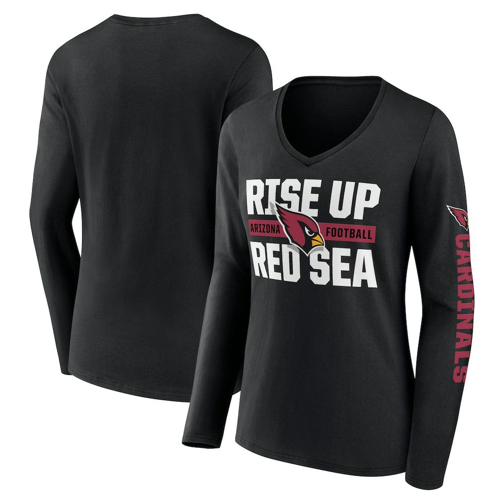 Fanatics Arizona Cardinals Hometown Sweep Long Sleeve V-Neck T-Shirt Black