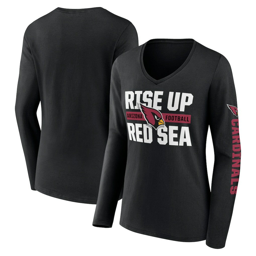 Fanatics Arizona Cardinals Hometown Sweep Long Sleeve V-Neck T-Shirt Black