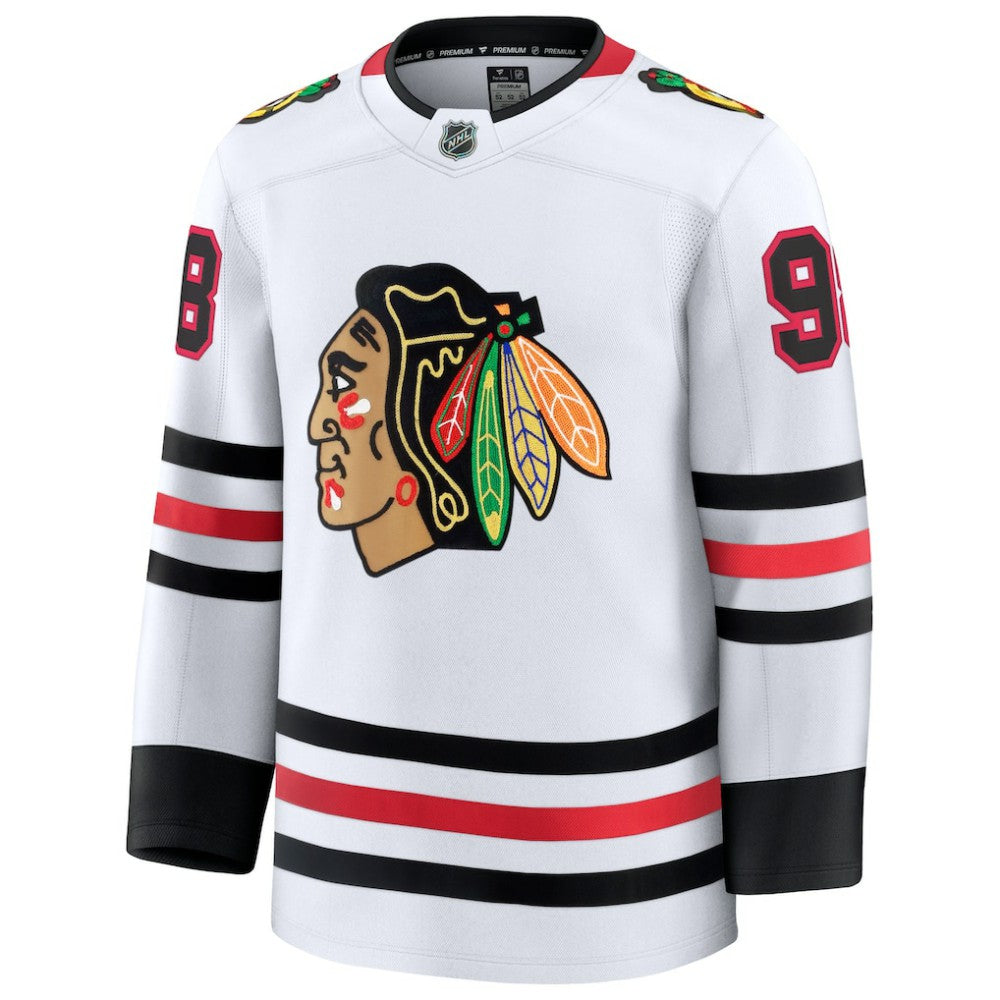 Connor Bedard Chicago Blackhawks Fanatics Away Premium Jersey - White - NHL 200899053