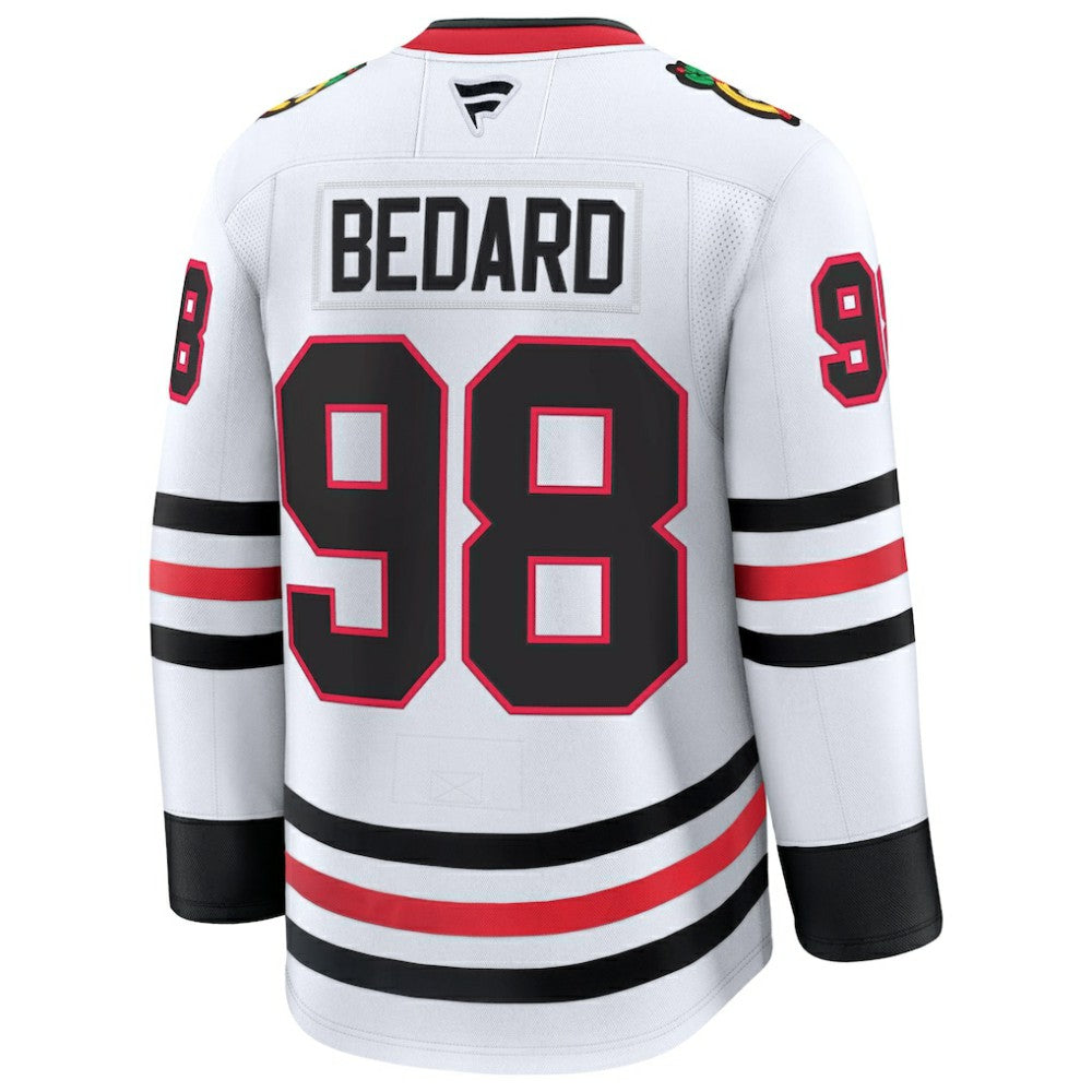 Connor Bedard Chicago Blackhawks Fanatics Away Premium Jersey - White - NHL 200899053