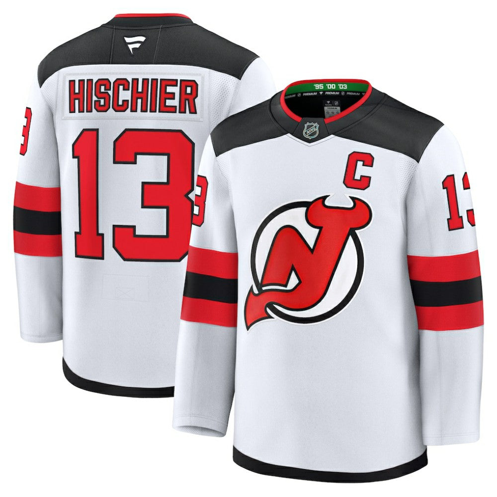Nico Hischier New Jersey Devils Fanatics Away Premium Jersey - White - NHL 200899116