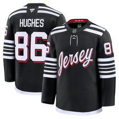 Jack Hughes New Jersey Devils Fanatics Alternate Premium Jersey - Black - NHL 200899130