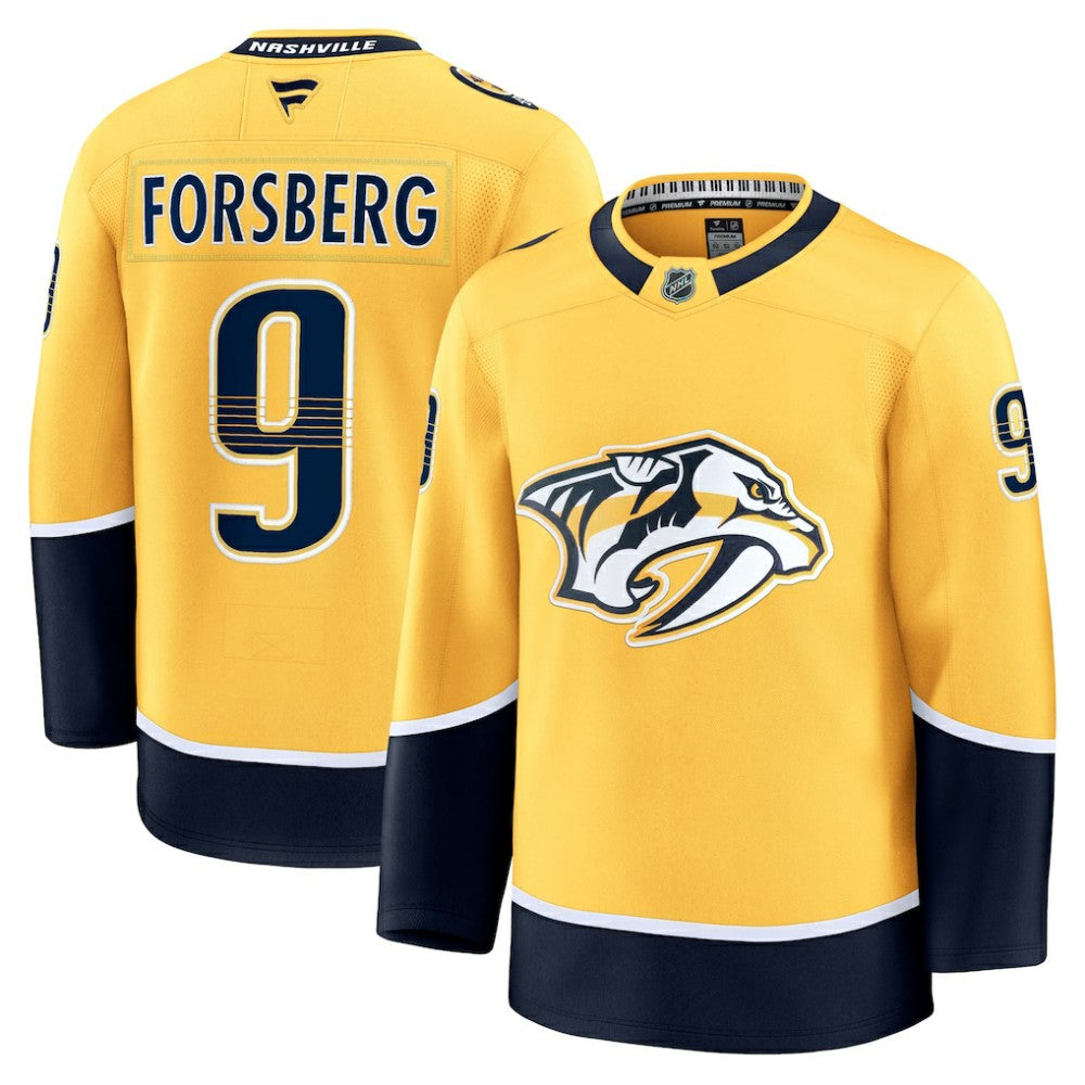 Filip Forsberg Nashville Predators Fanatics Home Premium Jersey - Gold - NHL 200899139