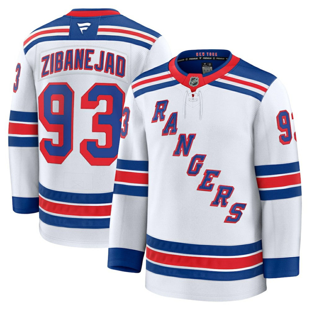 Mika Zibanejad New York Rangers Fanatics Away Premium Jersey - White - NHL 200899148