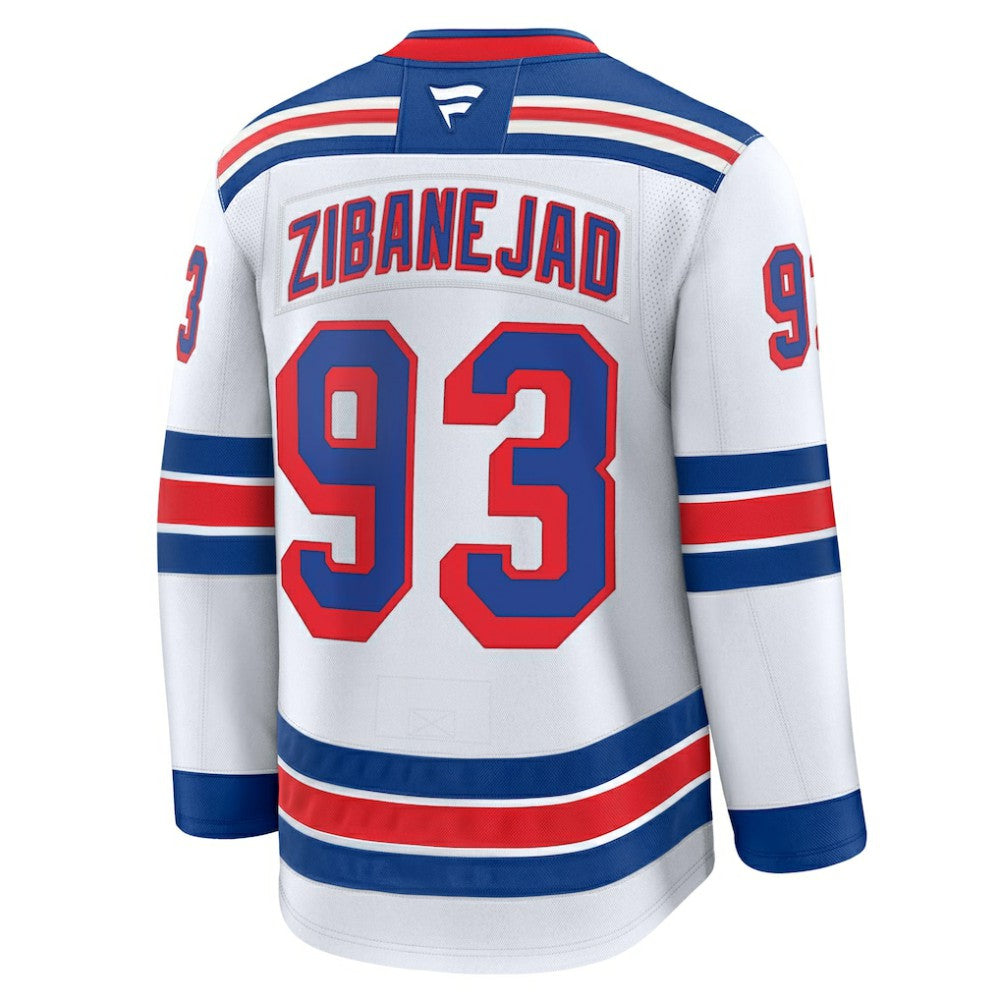 Mika Zibanejad New York Rangers Fanatics Away Premium Jersey - White - NHL 200899148