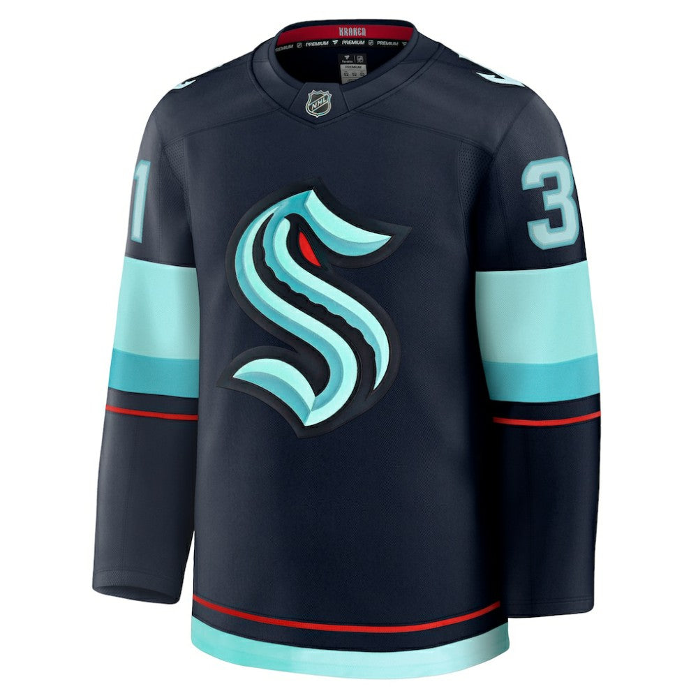 Philipp Grubauer Seattle Kraken Fanatics Home Premium Jersey - Deep Sea Blue - NHL 200899248