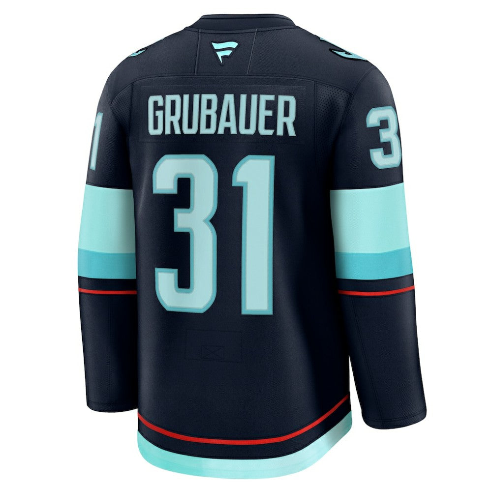 Philipp Grubauer Seattle Kraken Fanatics Home Premium Jersey - Deep Sea Blue - NHL 200899248