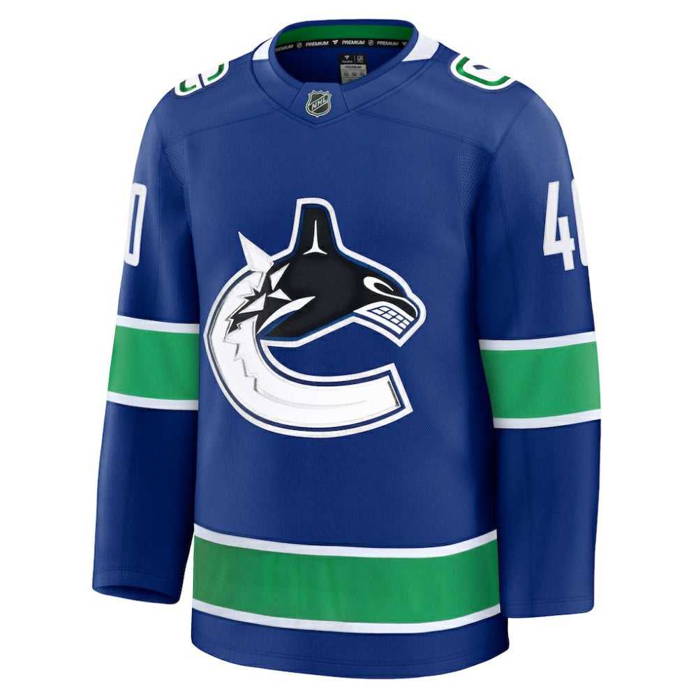 Elias Pettersson Vancouver Canucks Fanatics Home Premium Jersey - Blue - NHL 200899257