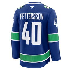 Elias Pettersson Vancouver Canucks Fanatics Home Premium Jersey - Blue - NHL 200899257