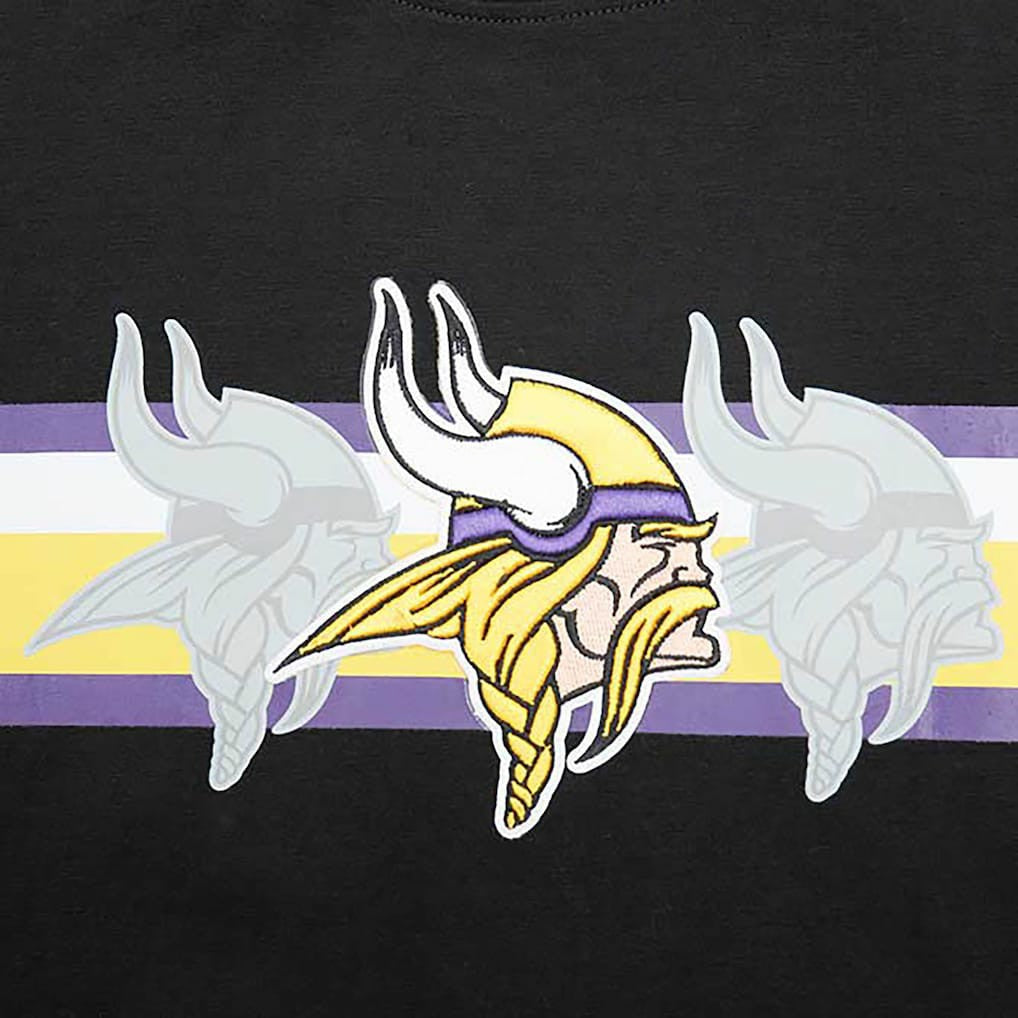 Minnesota Vikings Pro Standard Retro Striper T-Shirt Black